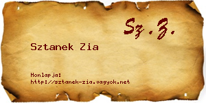 Sztanek Zia névjegykártya